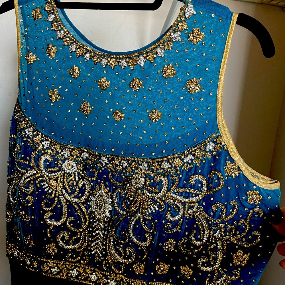 Floor length gown with pants